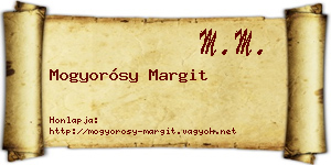 Mogyorósy Margit névjegykártya