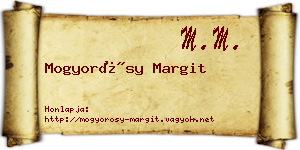 Mogyorósy Margit névjegykártya