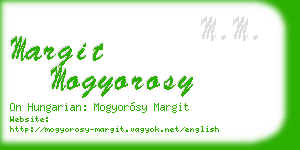 margit mogyorosy business card